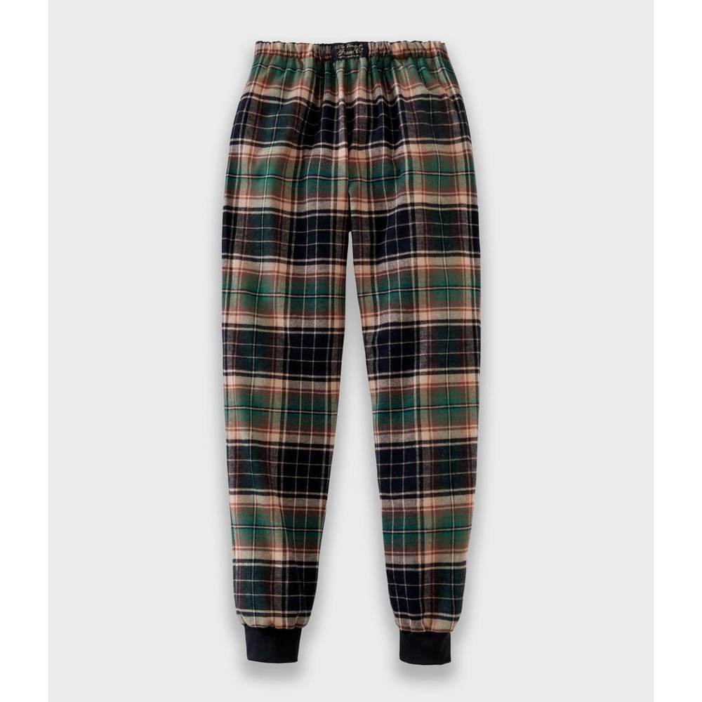 The Vermont Flannel Co Flannel Joggers Pants Earth M High Rise Elasric Waist USA